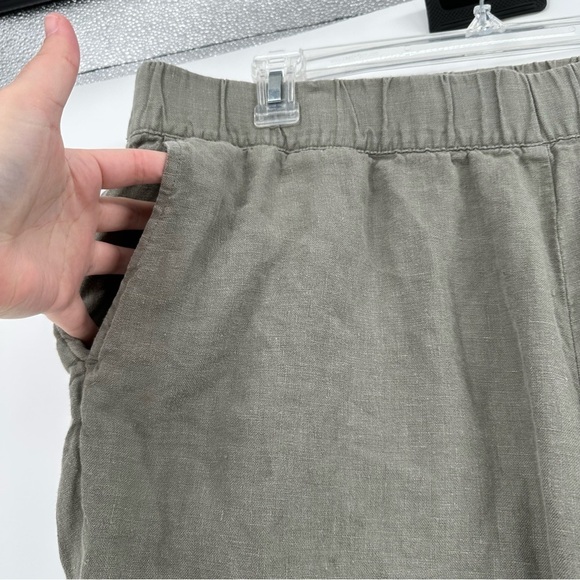 J Jill Linen Garment Dyed Grey Green Lagenlook Pants Size L - Picture 3 of 7